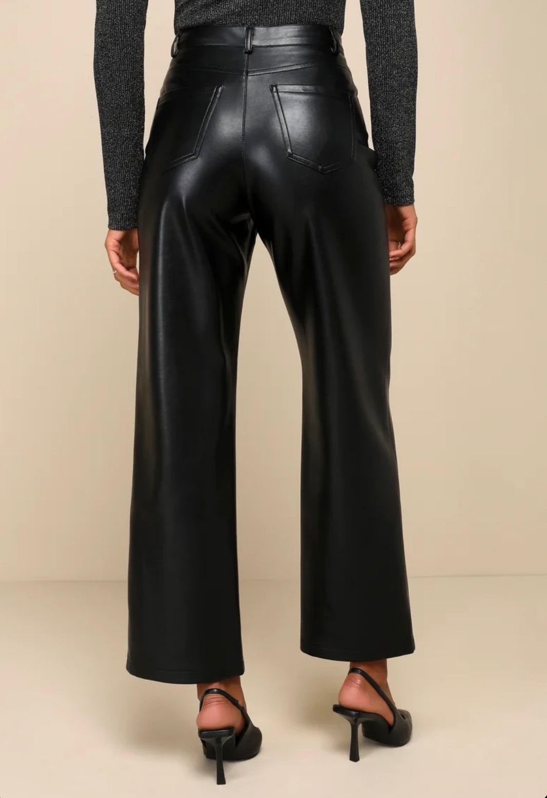 SLEEK VIBE BLACK VEGAN LEATHER PANTS