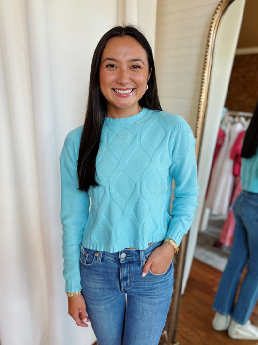 CLEMENTS SWEATER- CYAN