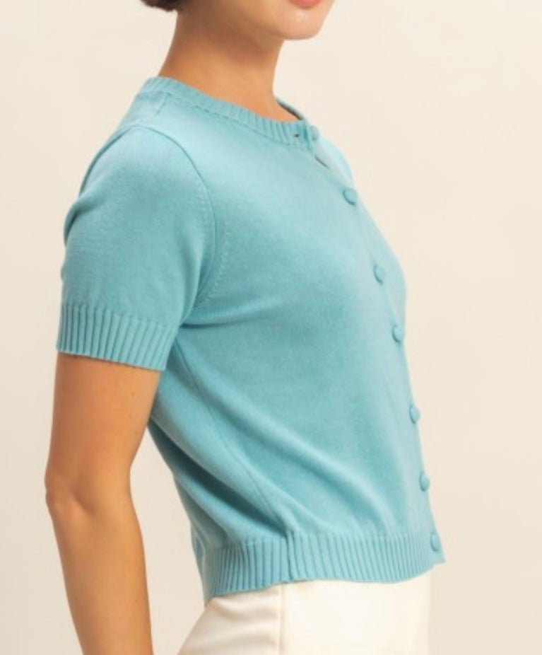 DREW SWEATER TOP- SKY BLUE