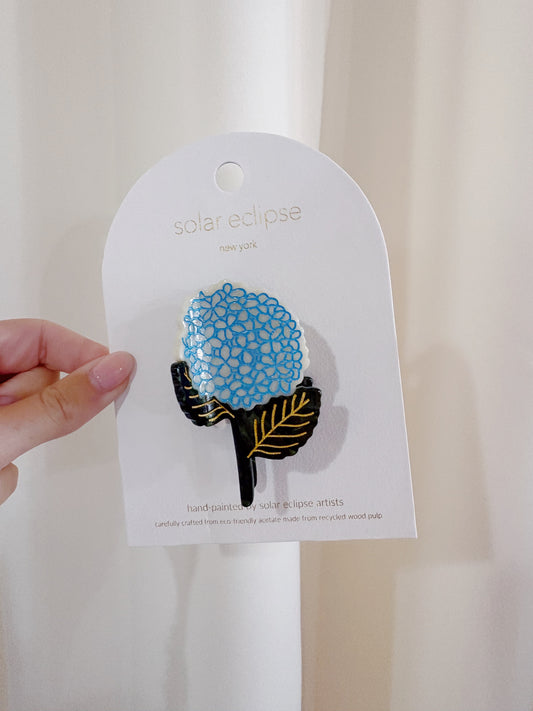 HAND PAINTED HYDRANGEA CLAW CLIP