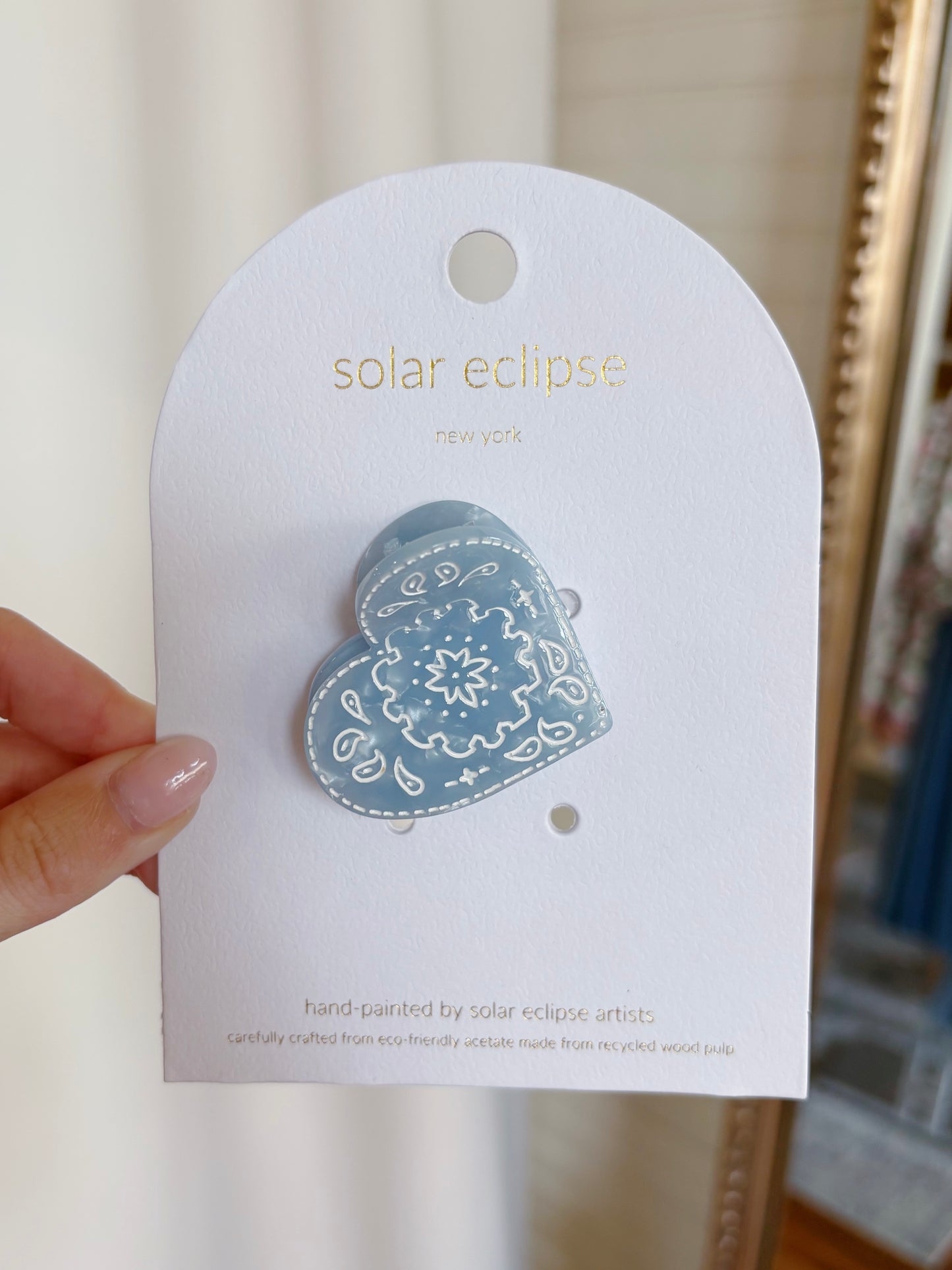 HAND PAINTED MINI PAISLEY HEART CLIP