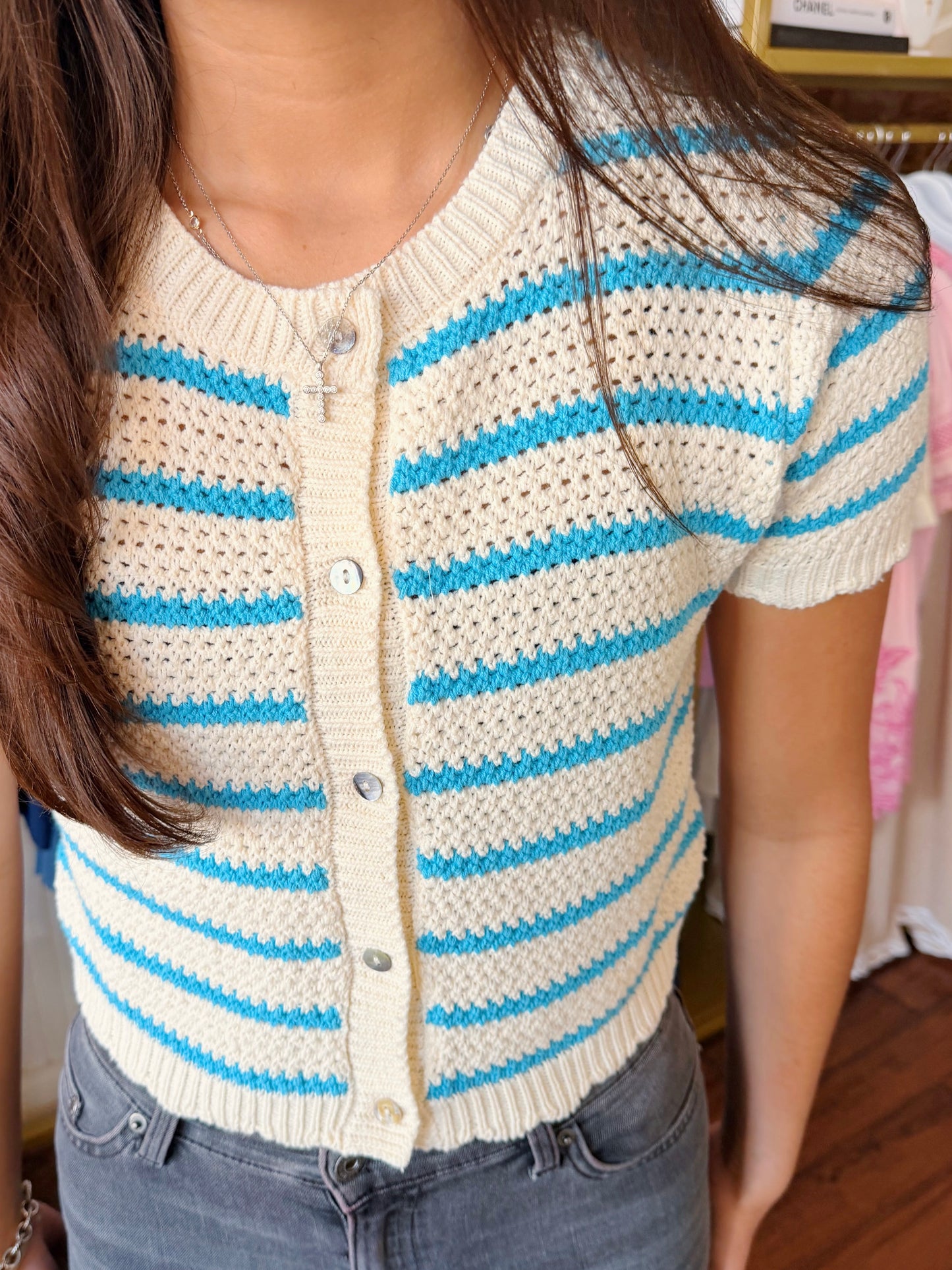 JOSIE SWEATER TOP- BLUE