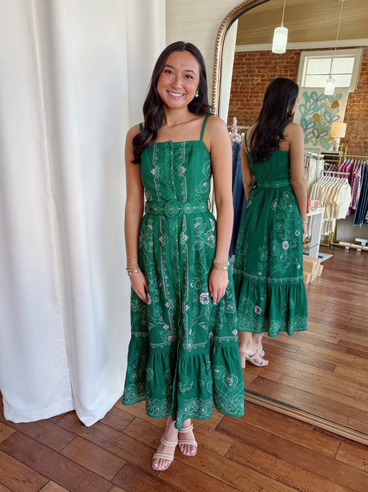 ESME MAXI DRESS- GREEN MULTI
