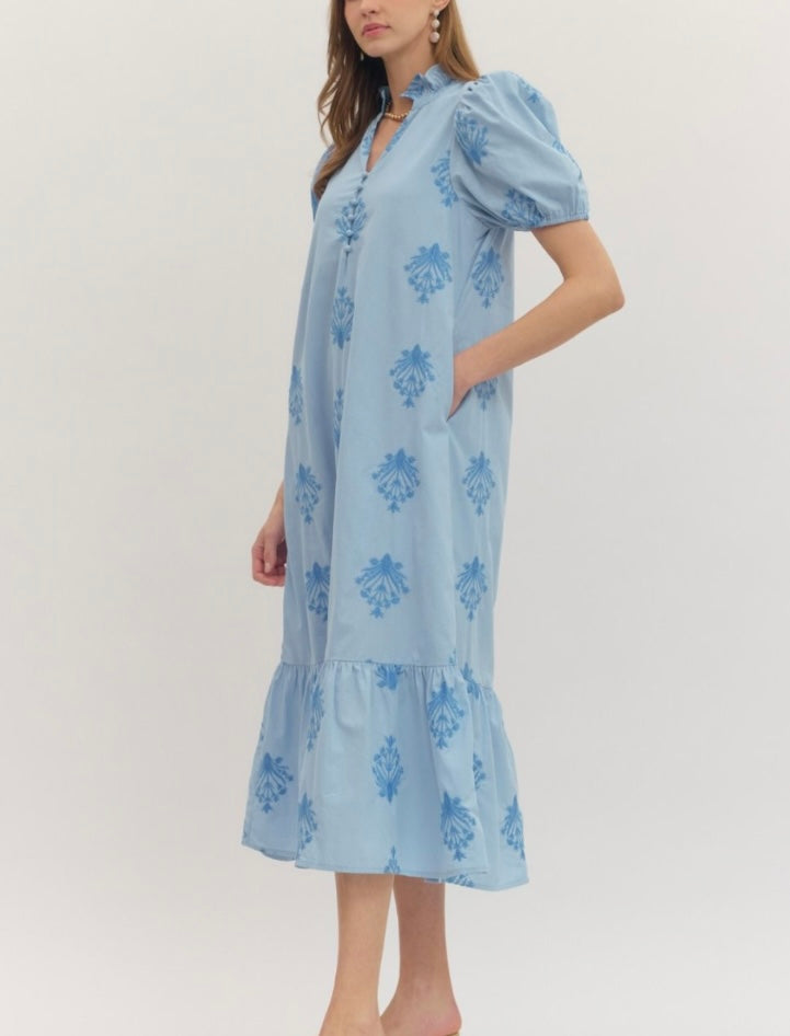 BOTANICAL MIDI DRESS