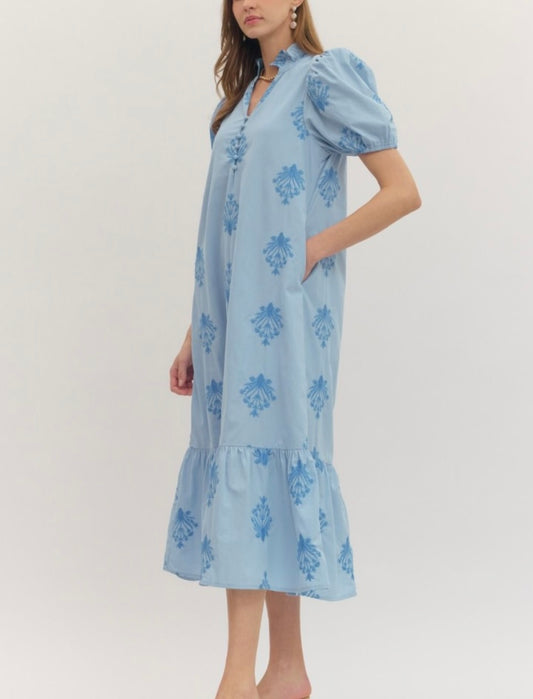 BOTANICAL MIDI DRESS