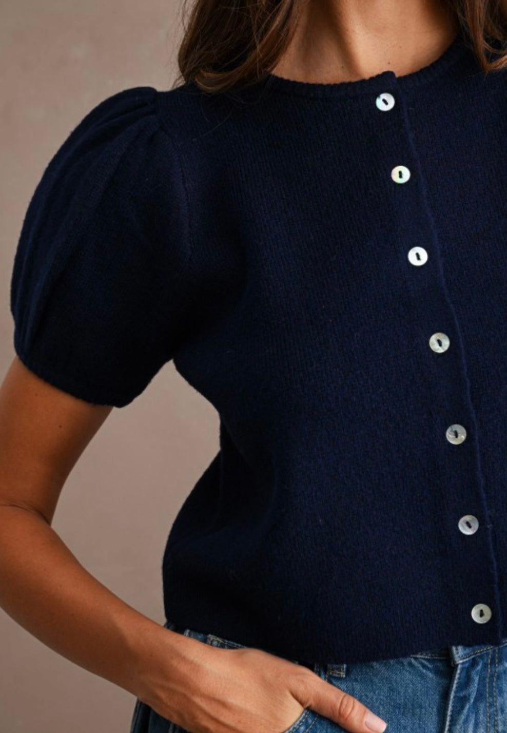 TORI SWEATER TOP- NAVY
