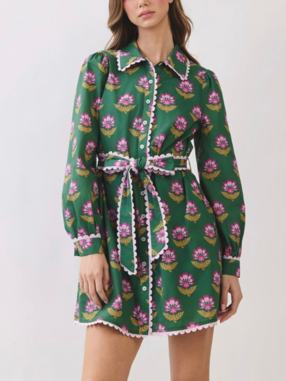 CLEMENTINE MINI DRESS- GREEN