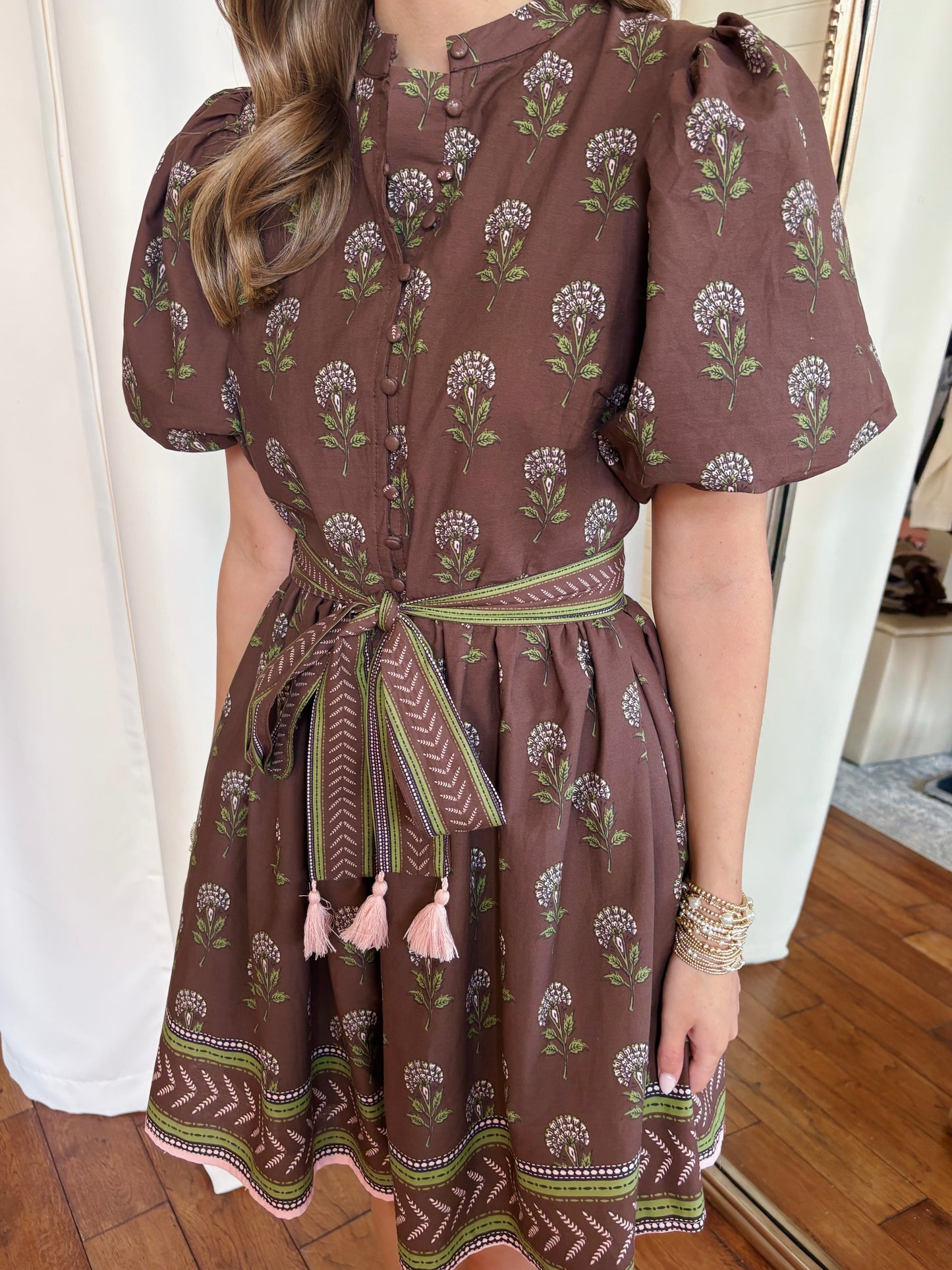 VICTORIA MINI DRESS- CHOCOLATE