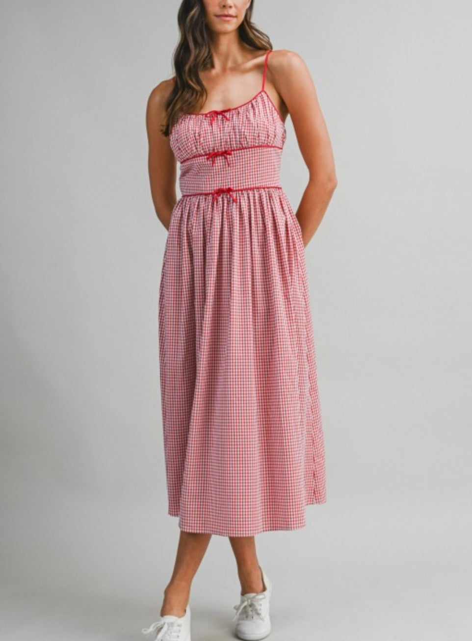 AMELIA MIDI DRESS- RED