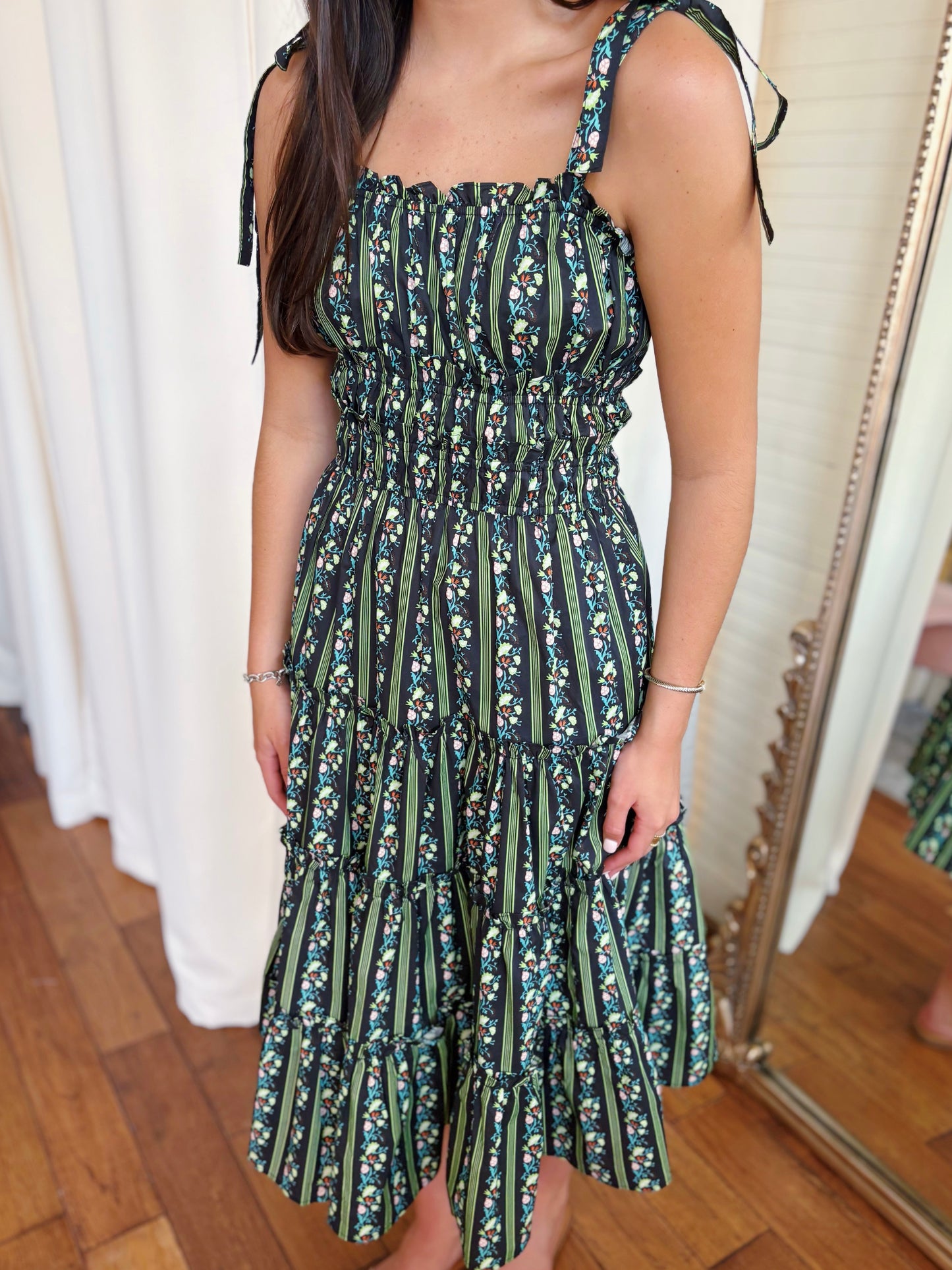 LYLA MIDI DRESS- BLACK