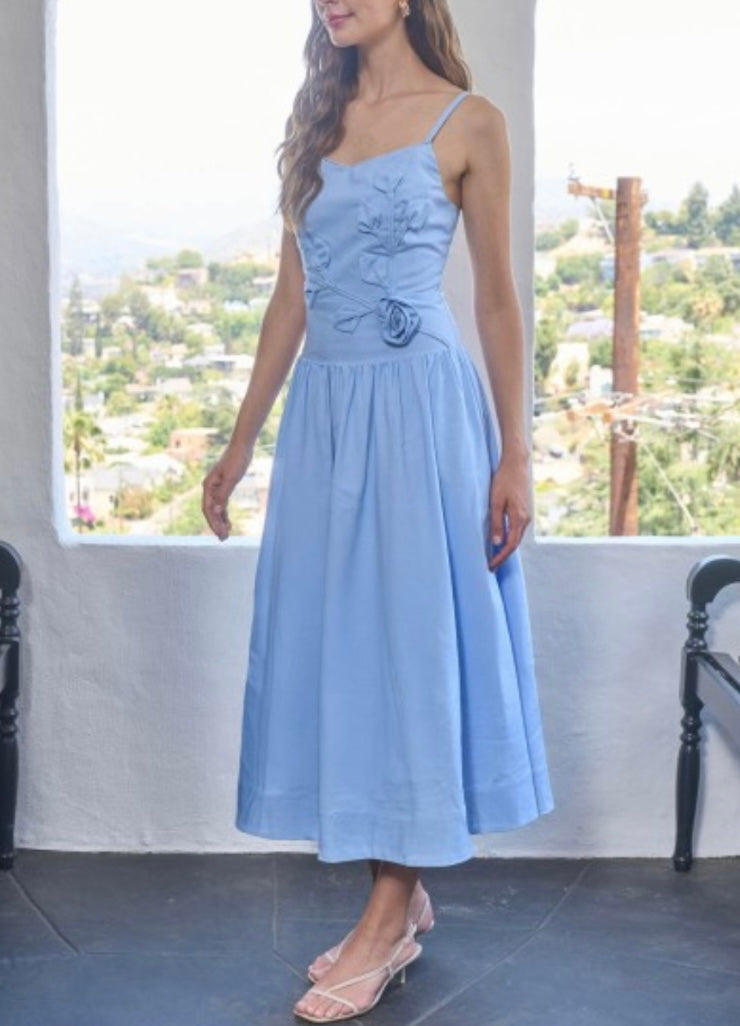 ALESSIA MIDI DRESS- POWDER BLUE