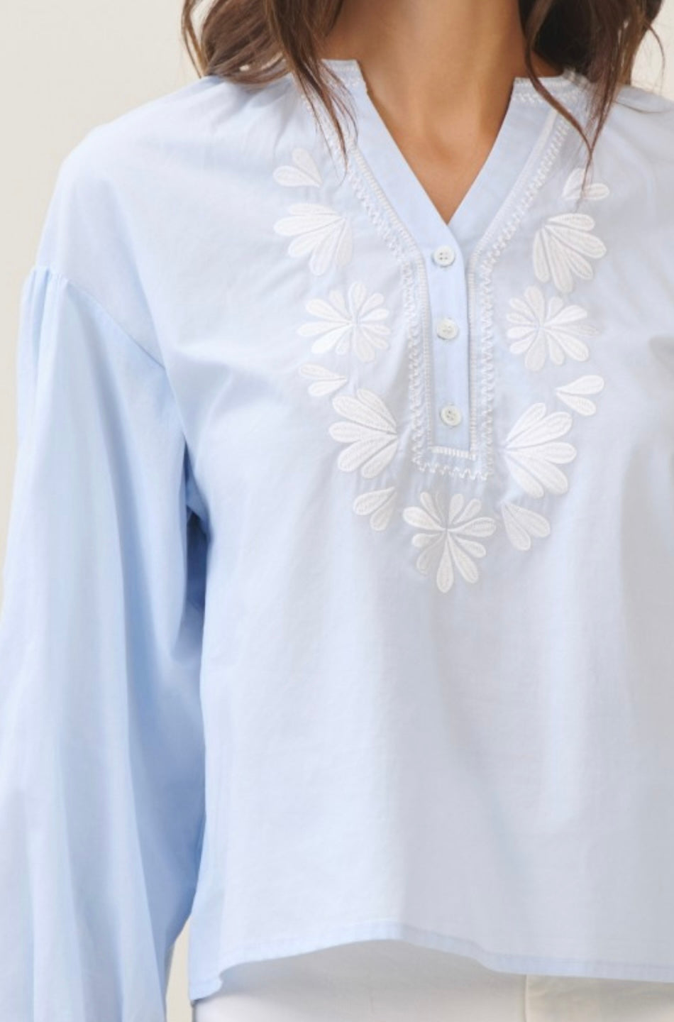 TAYLOR TOP- SKY BLUE