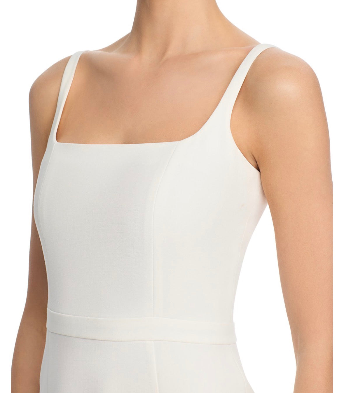 FRENCH CONNECTION WHISPER FRILLED HEM MINIDRESS- SUMMER WHITE