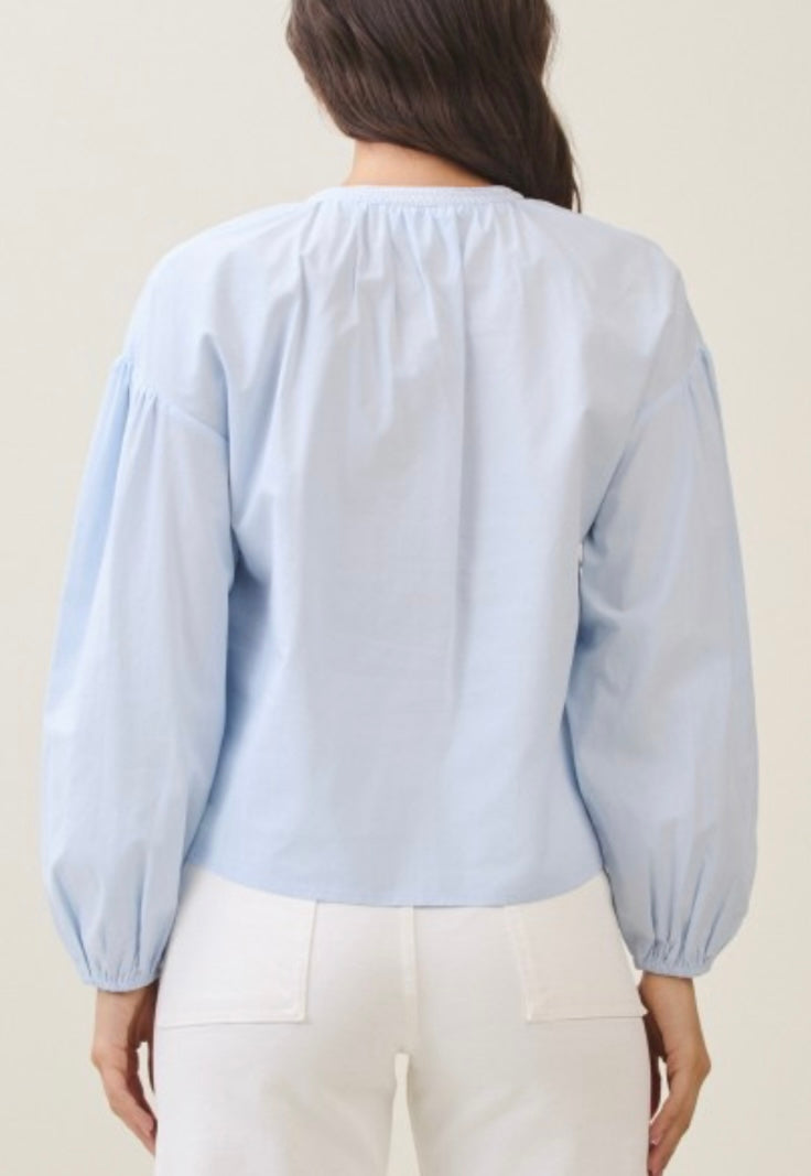TAYLOR TOP- SKY BLUE