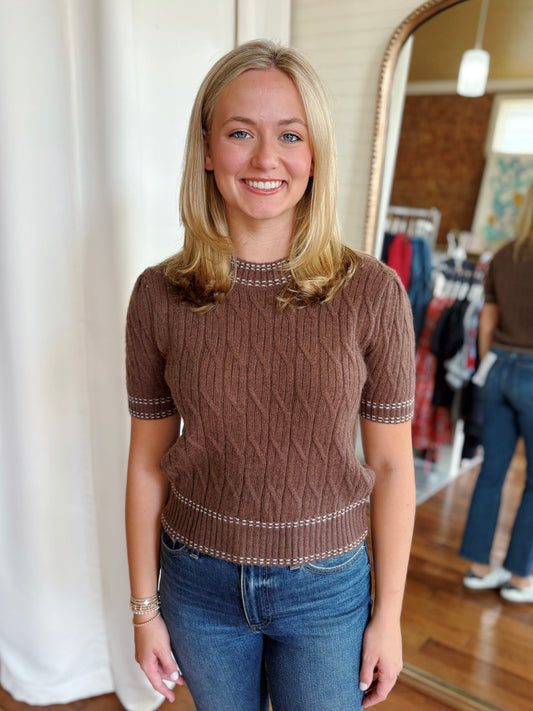 AVERY SWEATER TOP- CHOCOLATE