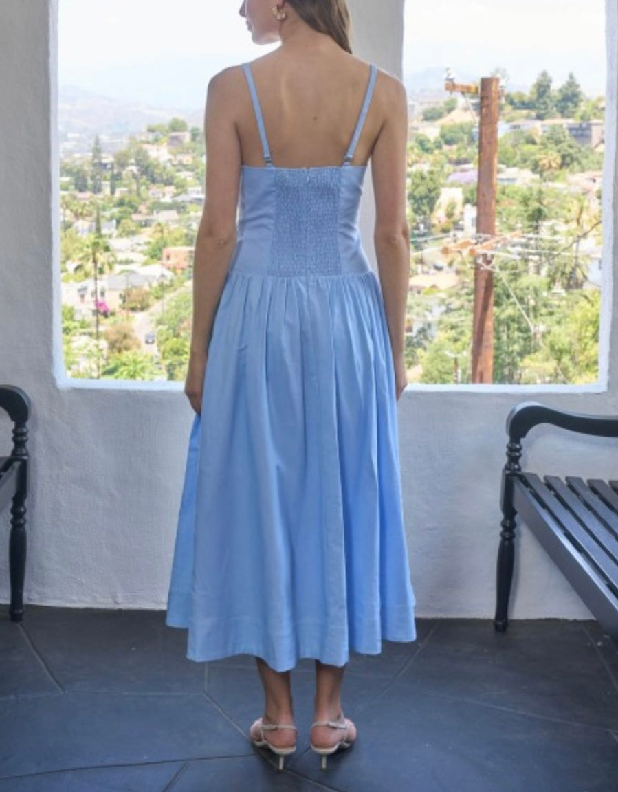 ALESSIA MIDI DRESS- POWDER BLUE  Spring Boutique