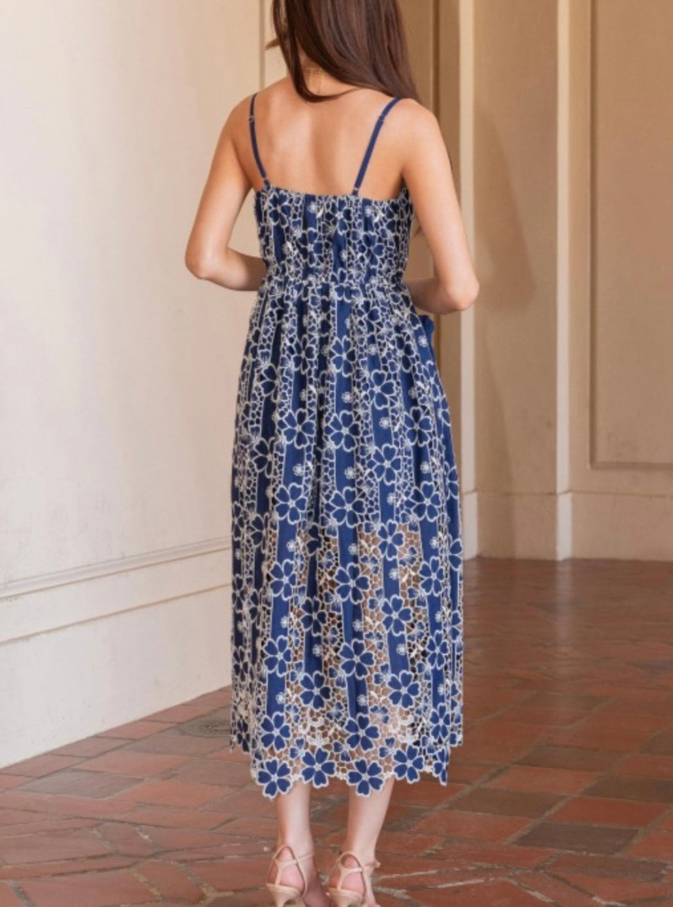 ESTELLE MIDI DRESS- NAVY