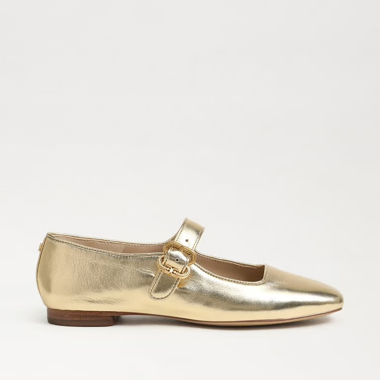 SAM EDELMAN MICHAELA MARY JANE FLATS- GOLD LEAF