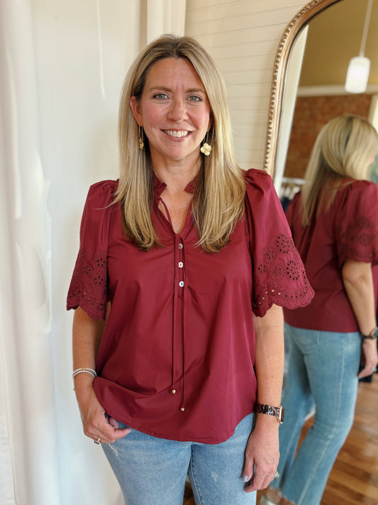KELLEN TOP- BURGUNDY