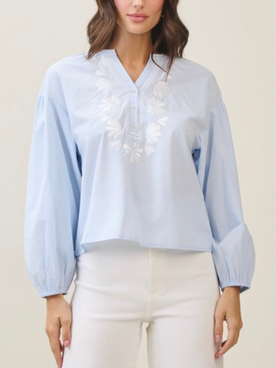 TAYLOR TOP- SKY BLUE