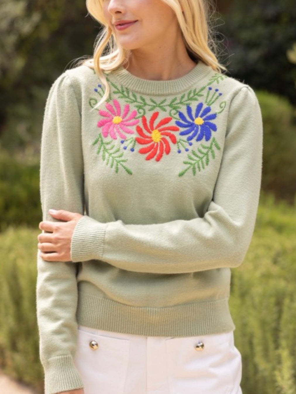 FLORENCE SWEATER TOP- OLIVE