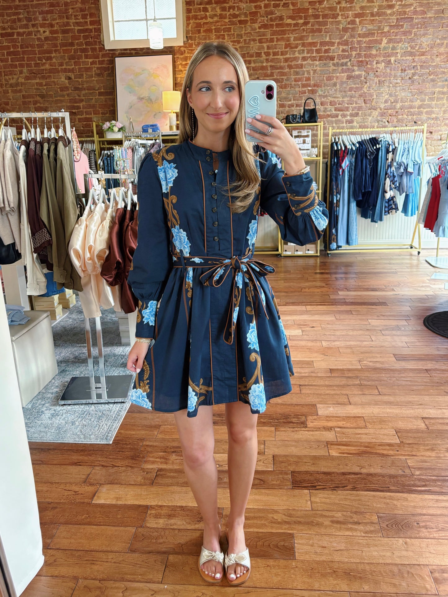 BEYOND BY VERA NELLA DRESS- HARVEST NAVY