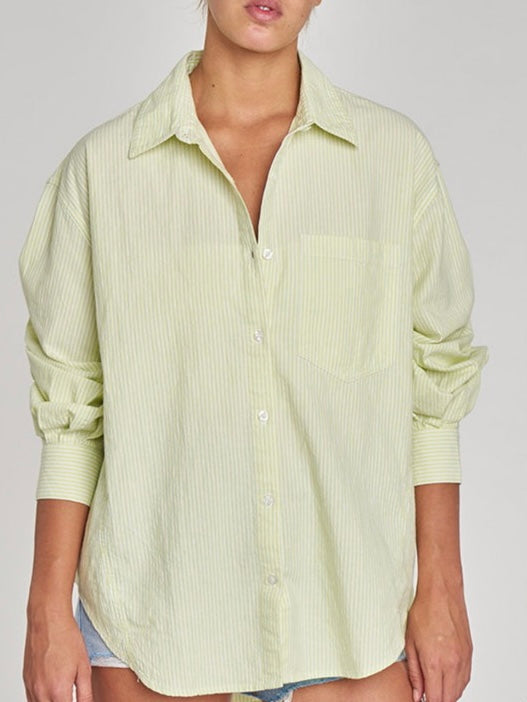 DAZE BOYFRIEND TOP LIMEADE STRIPE