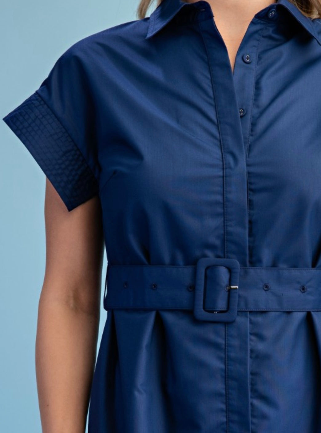 JULIE SHIRT DRESS- NAVY