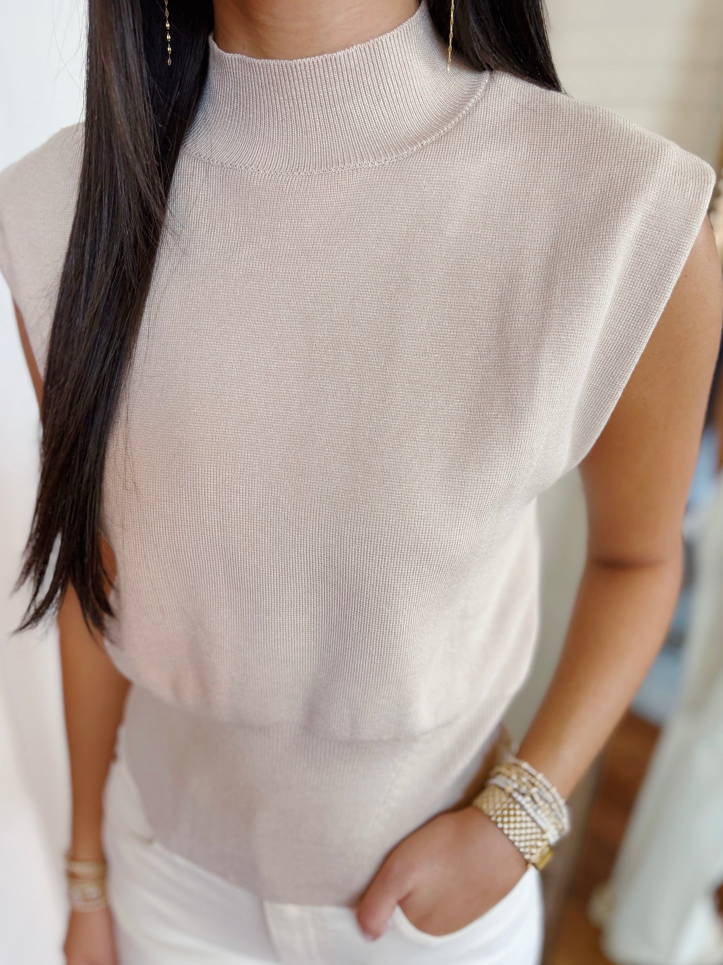 DAVIS SWEATER TOP- OATMEAL