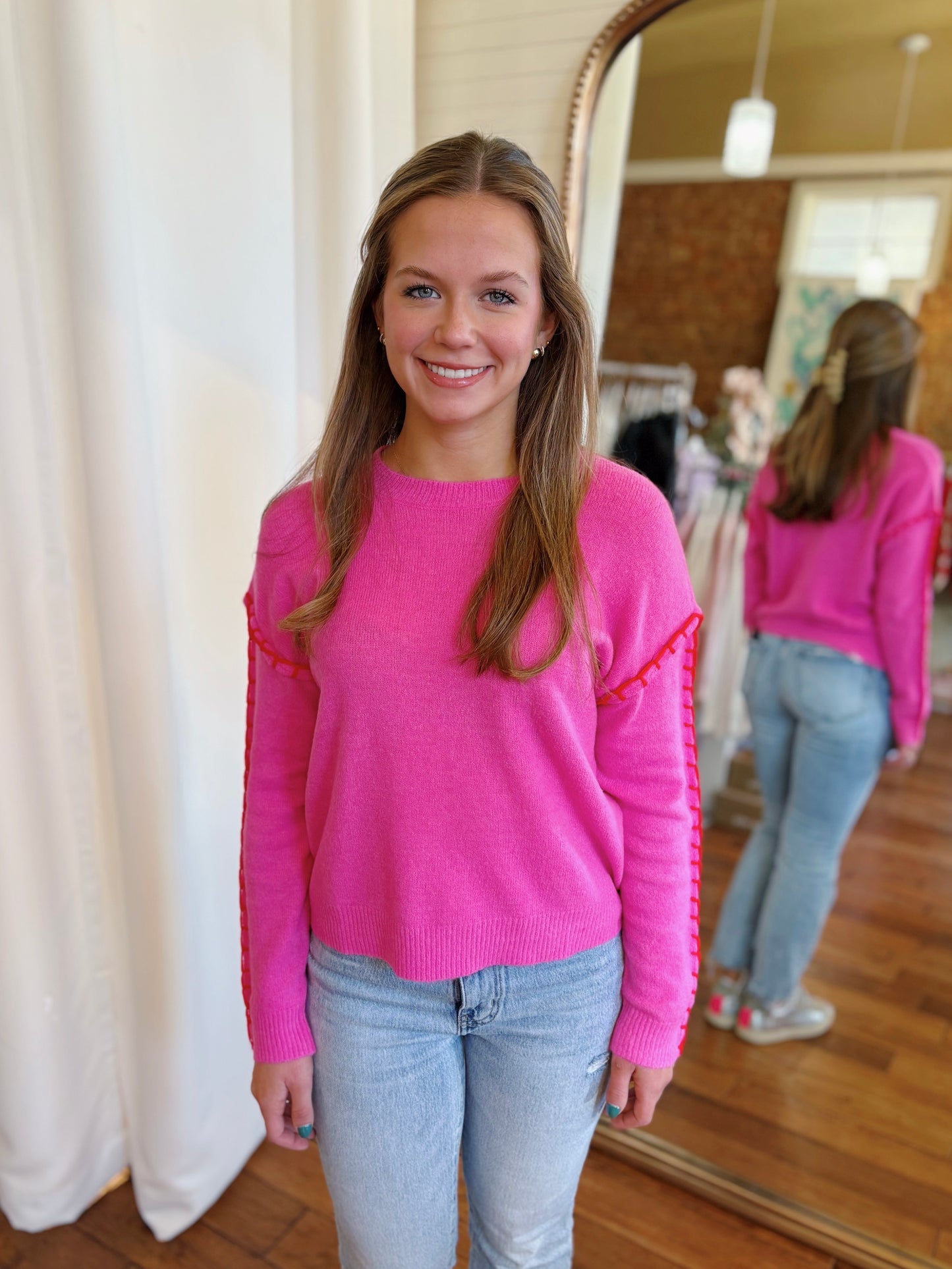 HART SWEATER- HOT PINK