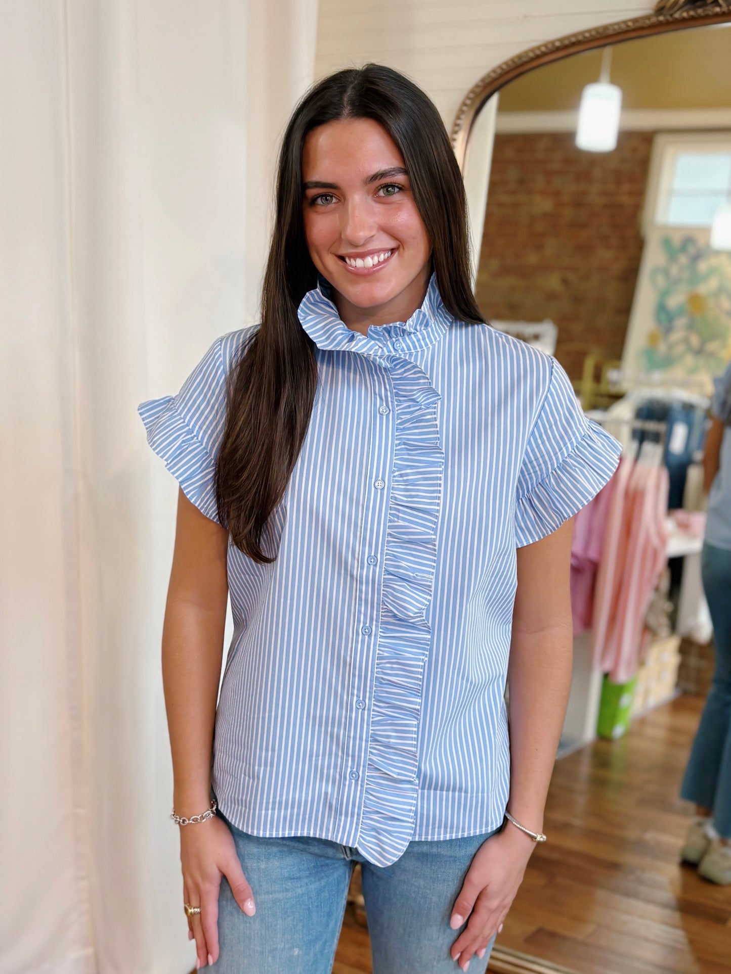 HEIDI TOP- POWDER BLUE