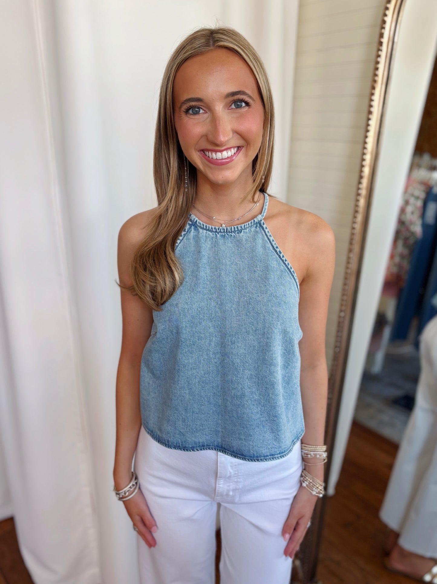 DAZE TULIP HALTER TOP- COASTAL HAZE