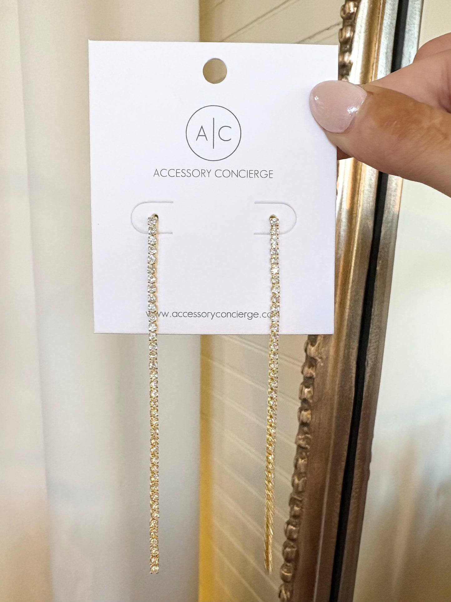 LINEAR DAINTY PAVE EARRINGS