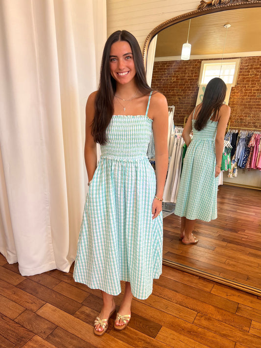 LIVRO SMOCKED DRESS- LINDROTH CHECK