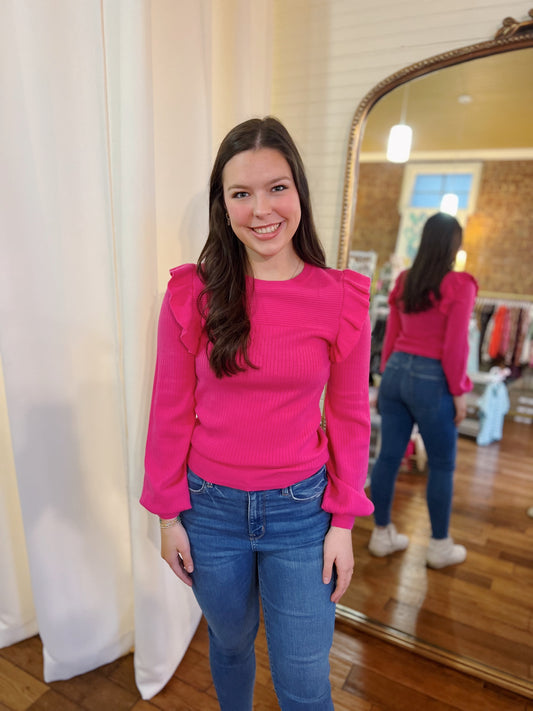 BLAIR SWEATER- HOT PINK