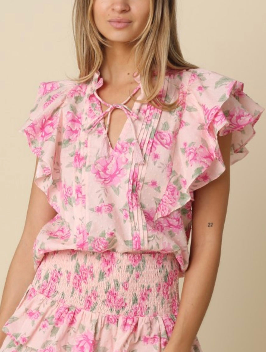 ROSY RUFFLE TOP
