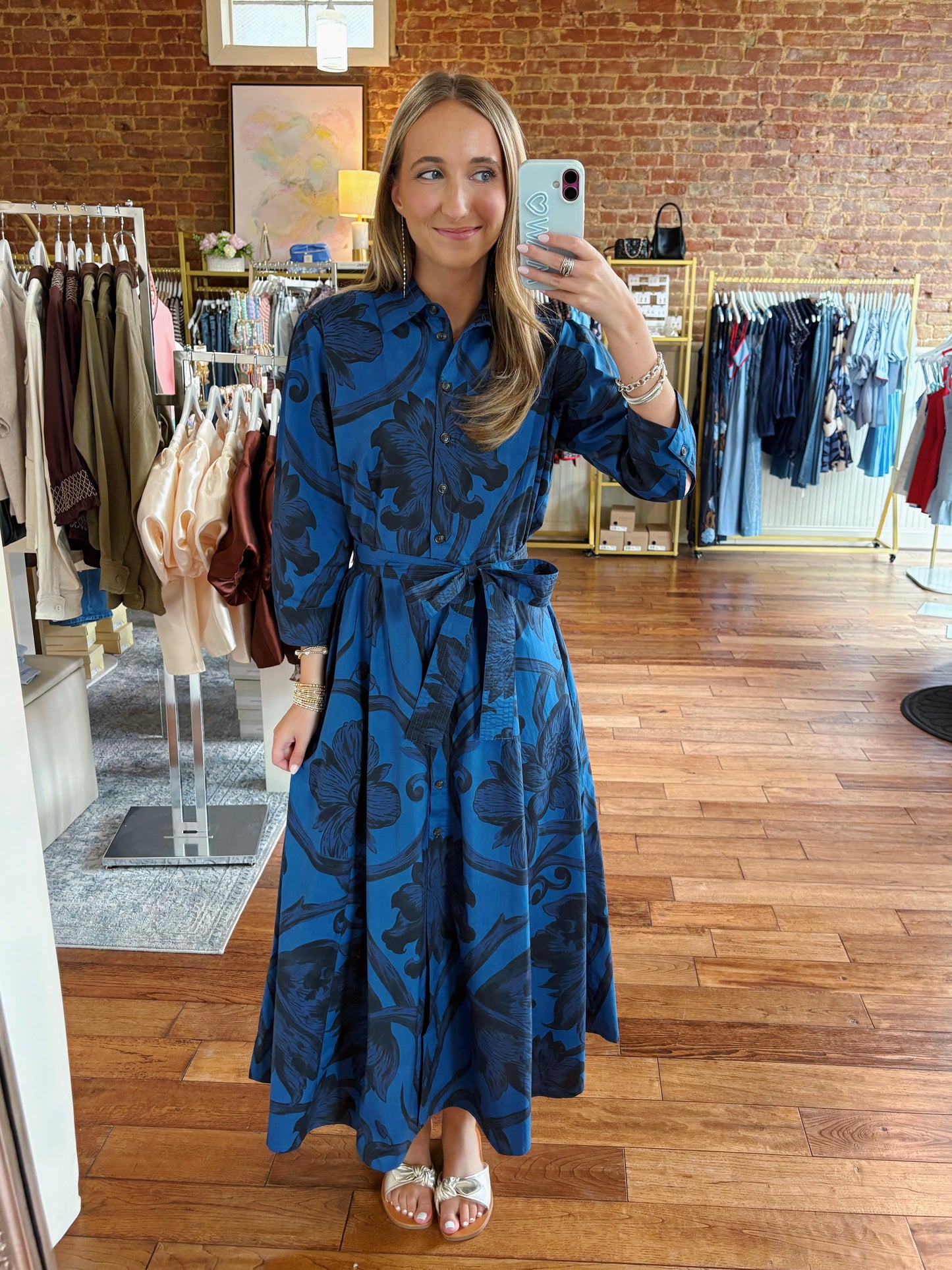 BEYOND BY VERA EMILY DRESS- ROSEMORE NIGHTBLUE