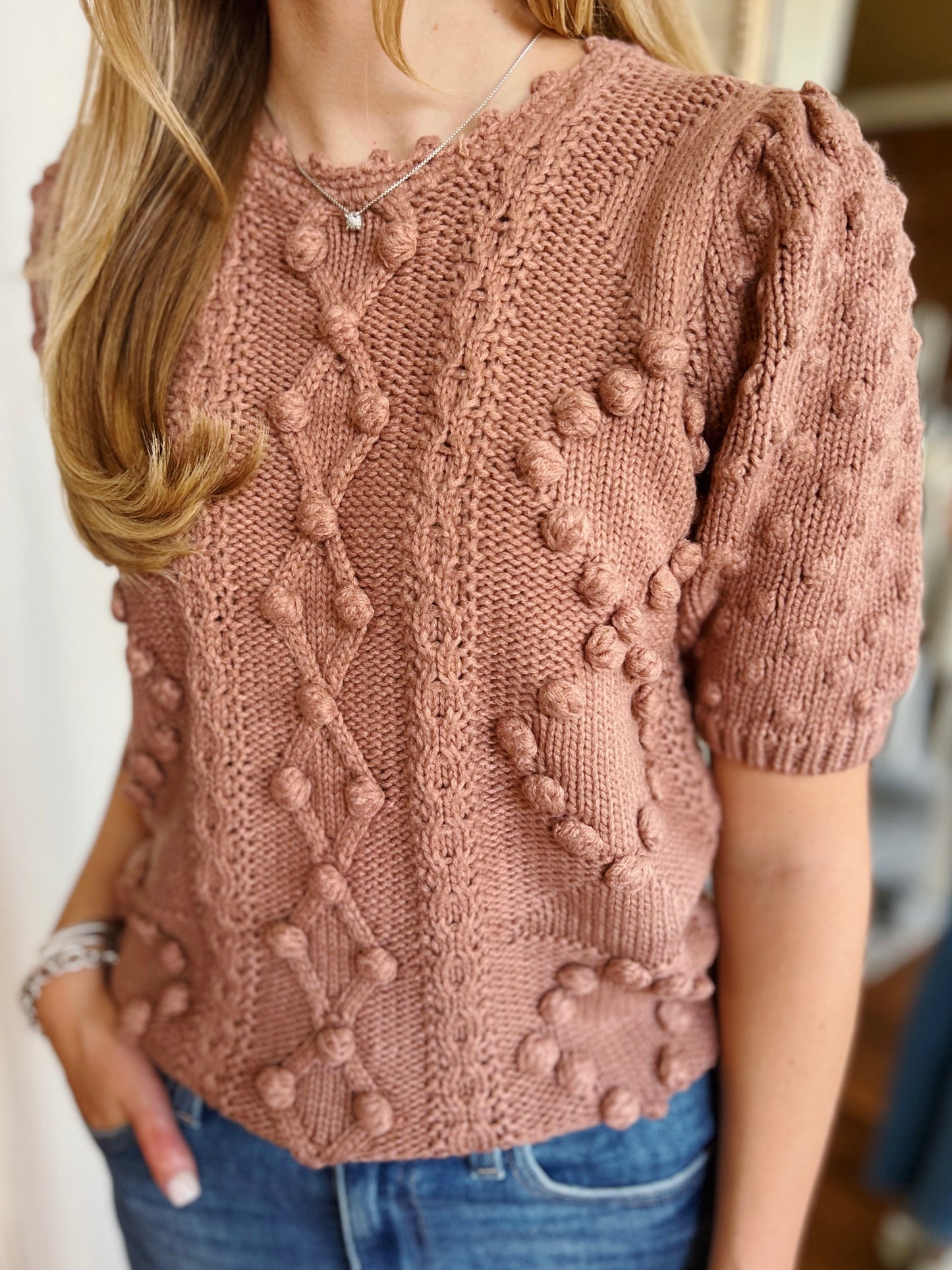 PARMINA SWEATER TOP- TAUPE