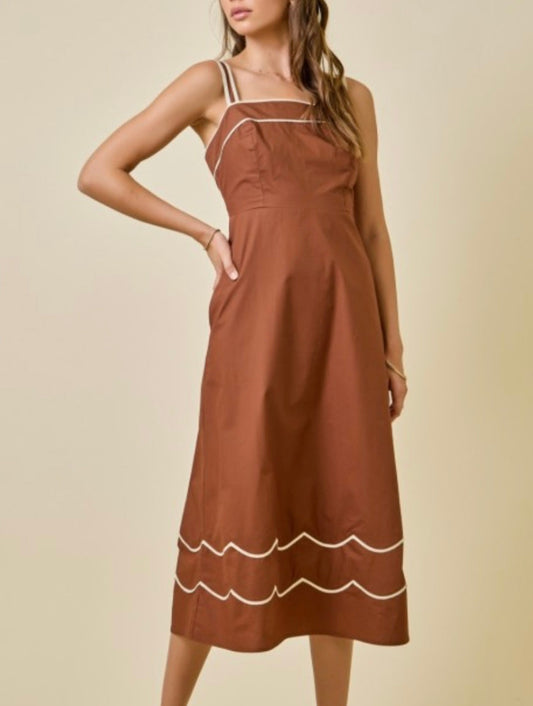 WYNN DRESS- BROWN/TAN