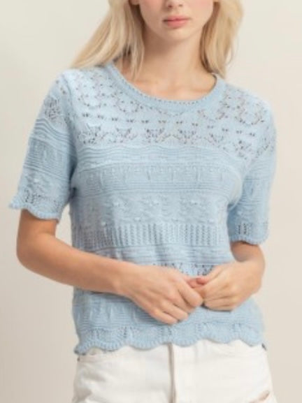 ICE BLUE SWEATER TOP