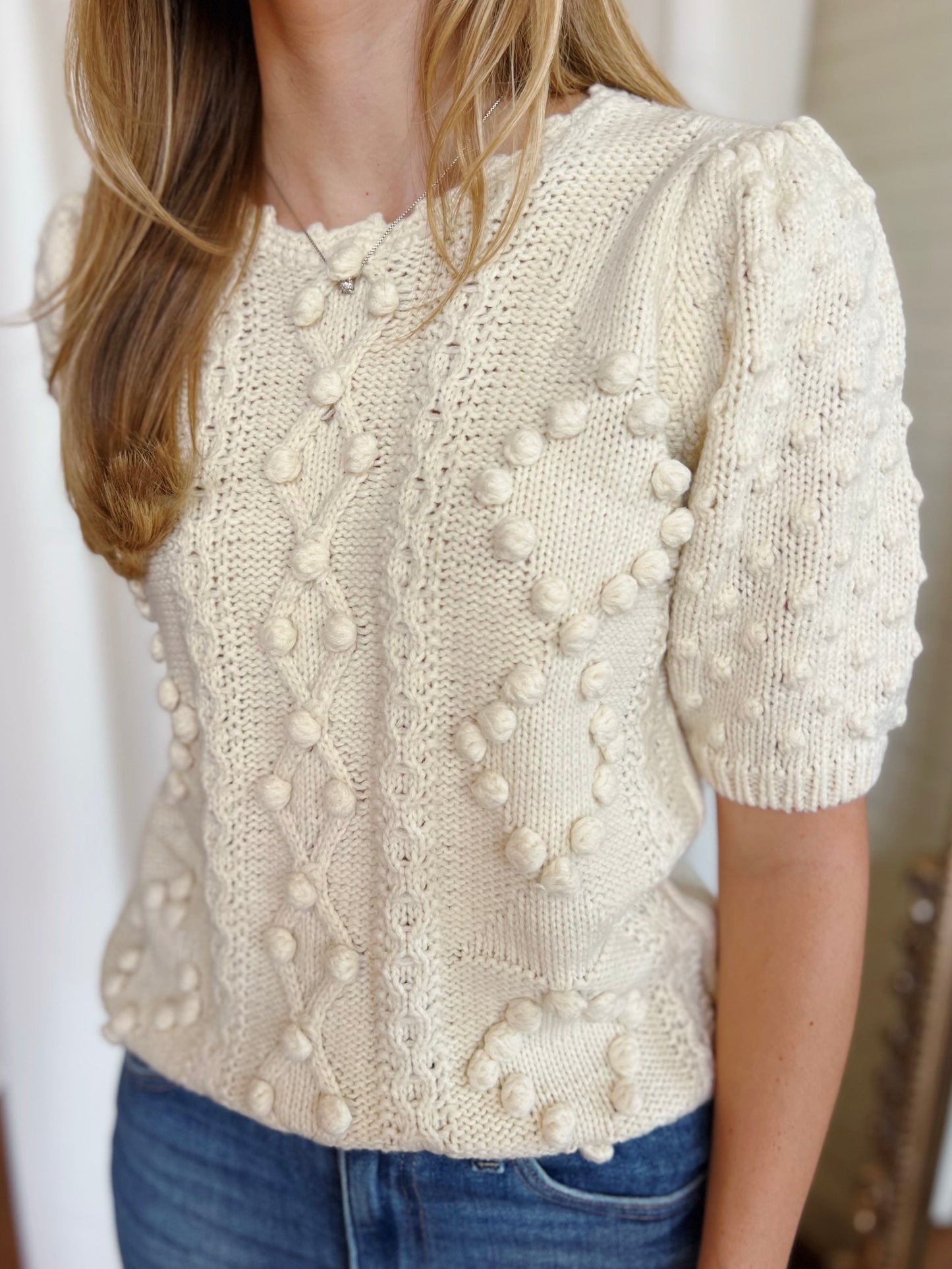 PARMINA SWEATER TOP - CREAM