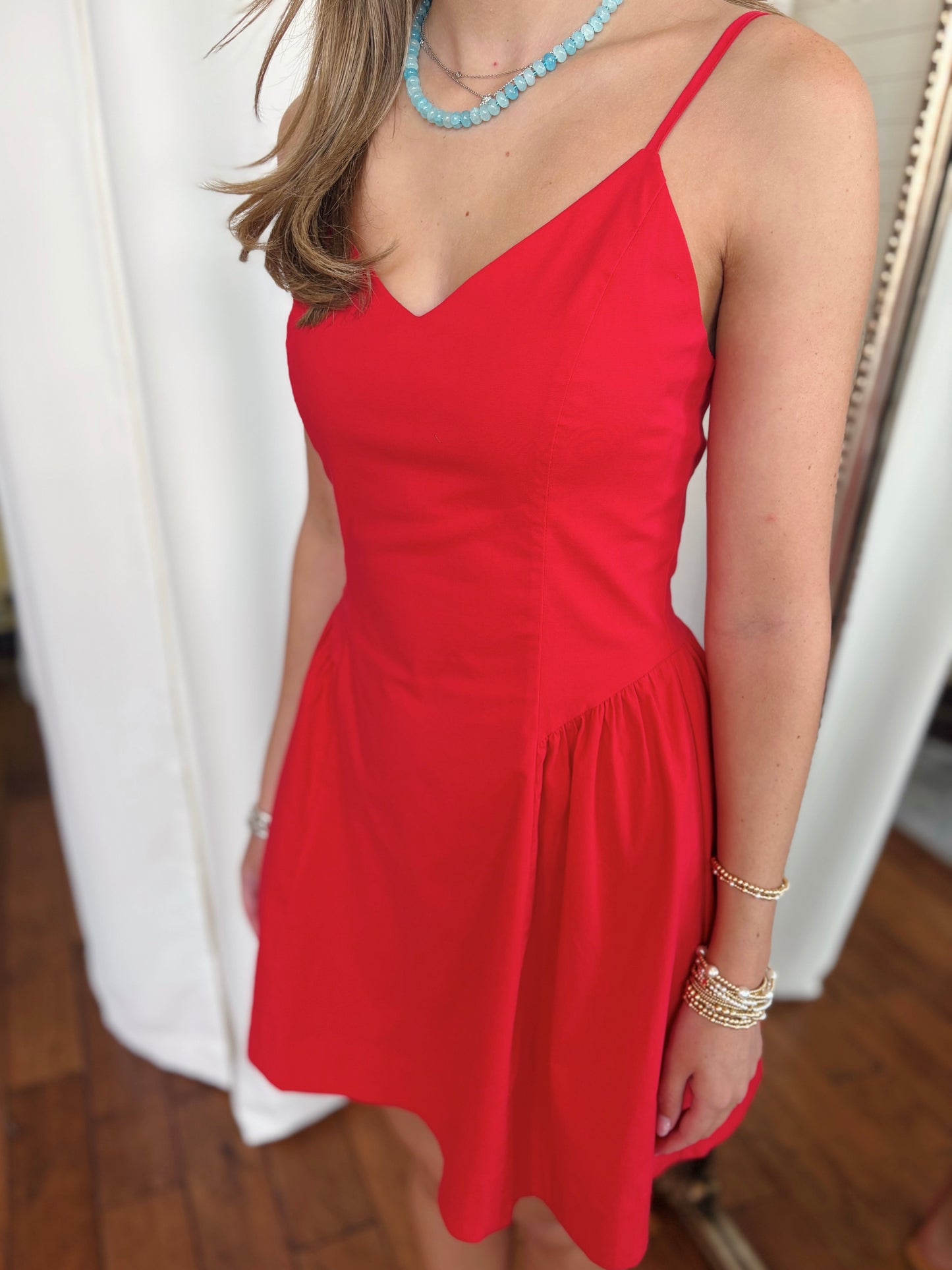 CLAIRE MINI DRESS- RED