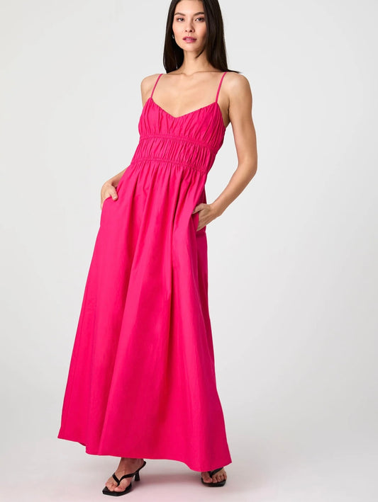 FRENCH CONNECTION POPLIN RUCHED MAXI