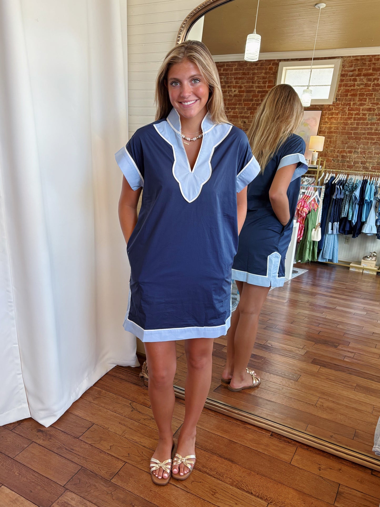 LEAH DRESS- NAVY