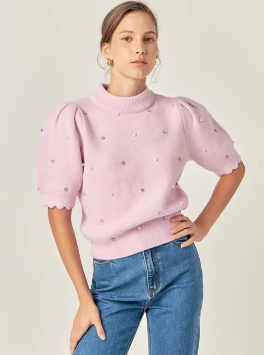 SADIE SWEATER TOP- LILAC