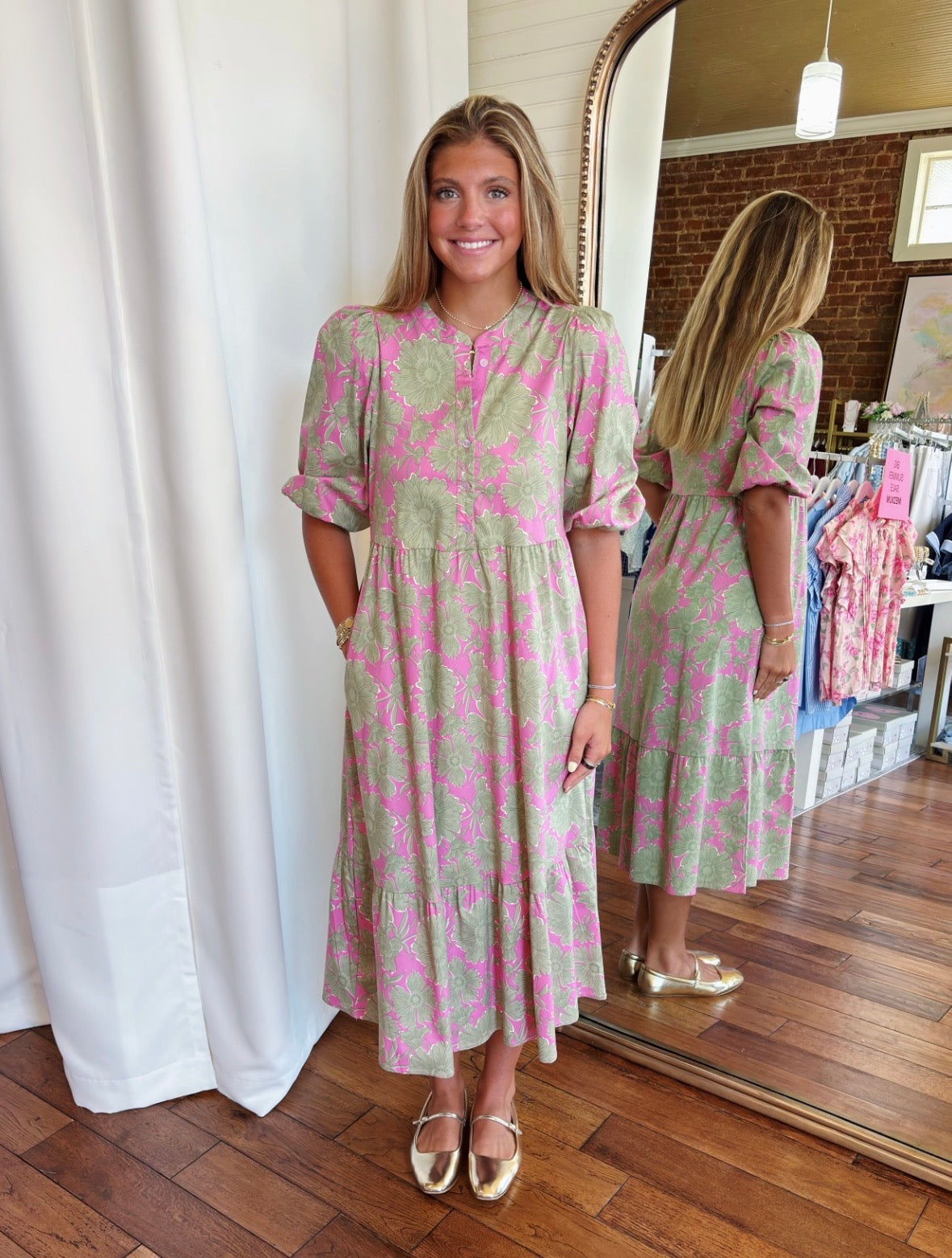 RILEY DRESS- GARDEN DISTRICT GREEN
