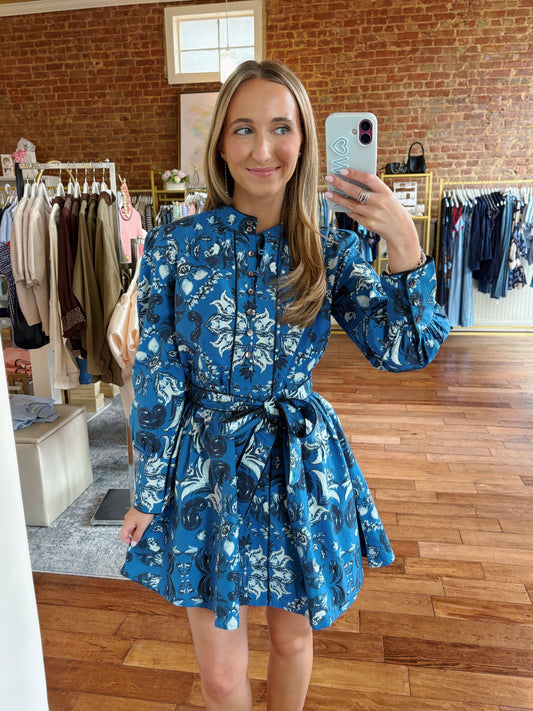 BEYOND BY VERA NELLA DRESS- WESTMINSTER FROSTBLUE