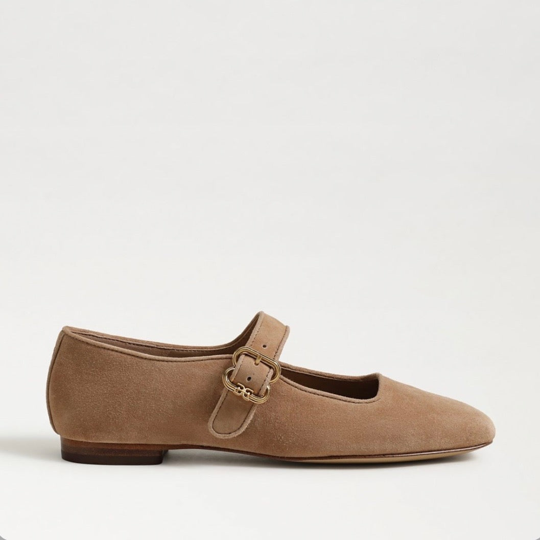 SAM EDELMAN MICHAELA MARY JANE FLAT- TAN SUEDE