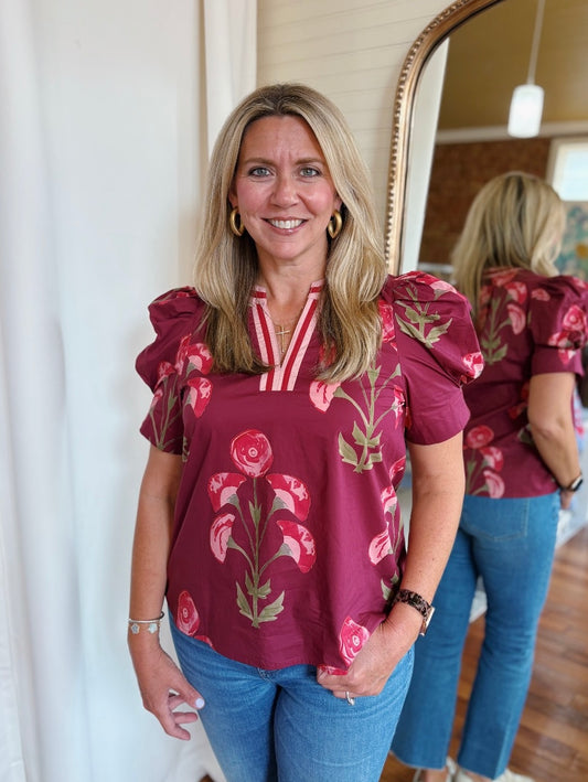 SMITH TOP- MAROON