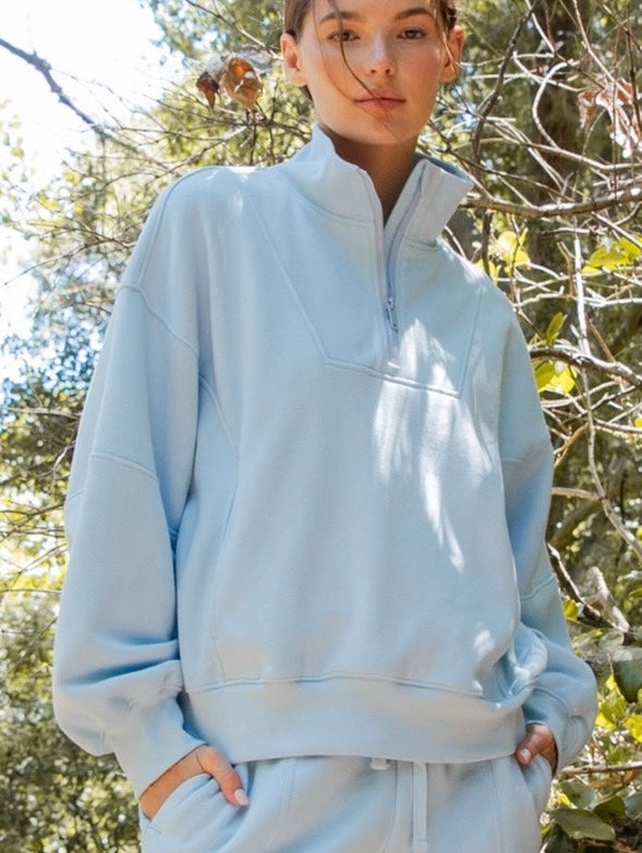 SNOW BLUE QUARTER ZIP